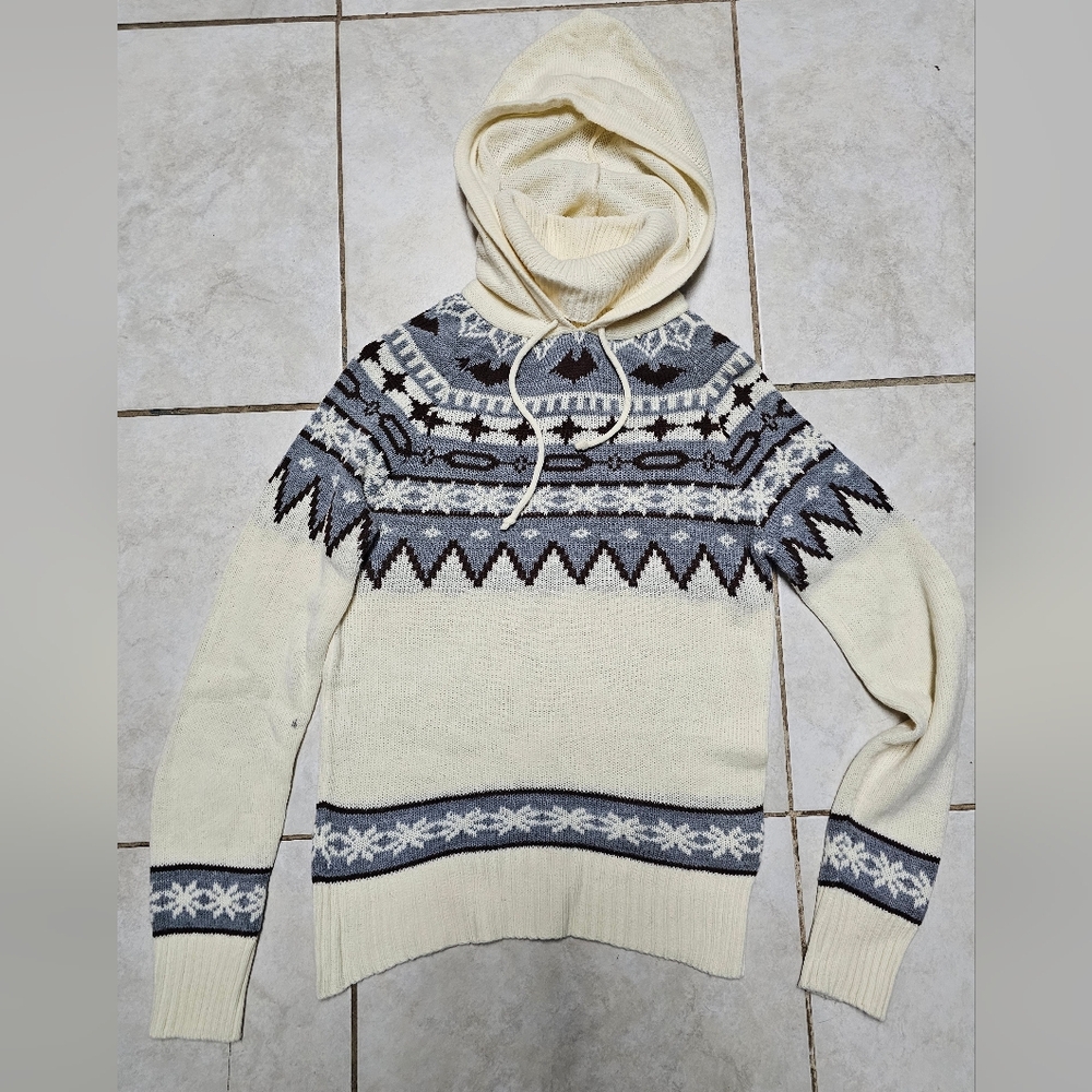 Vintage hooded turtleneck tomboy sweater medium